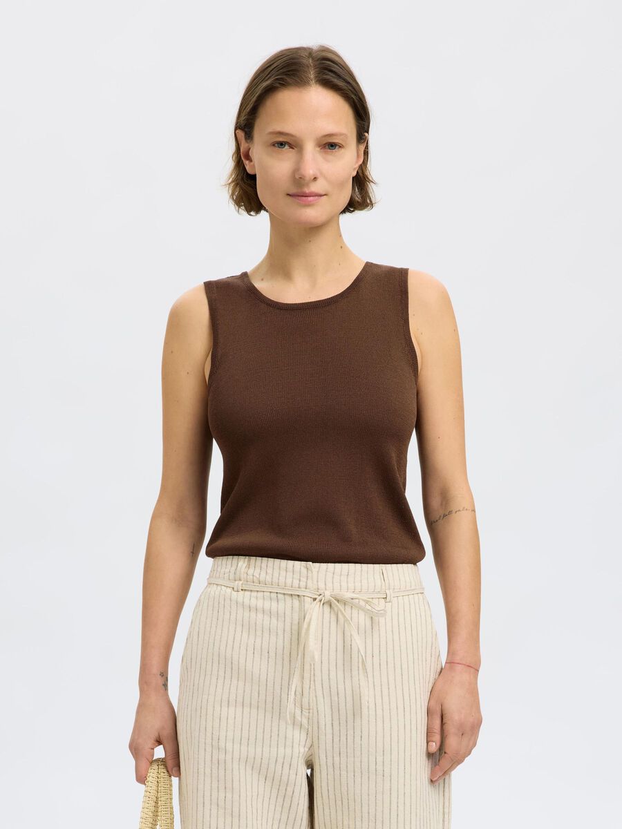 Selected STRICK TANKTOP, Chestnut, highres - 16093769_Chestnut_003.jpg