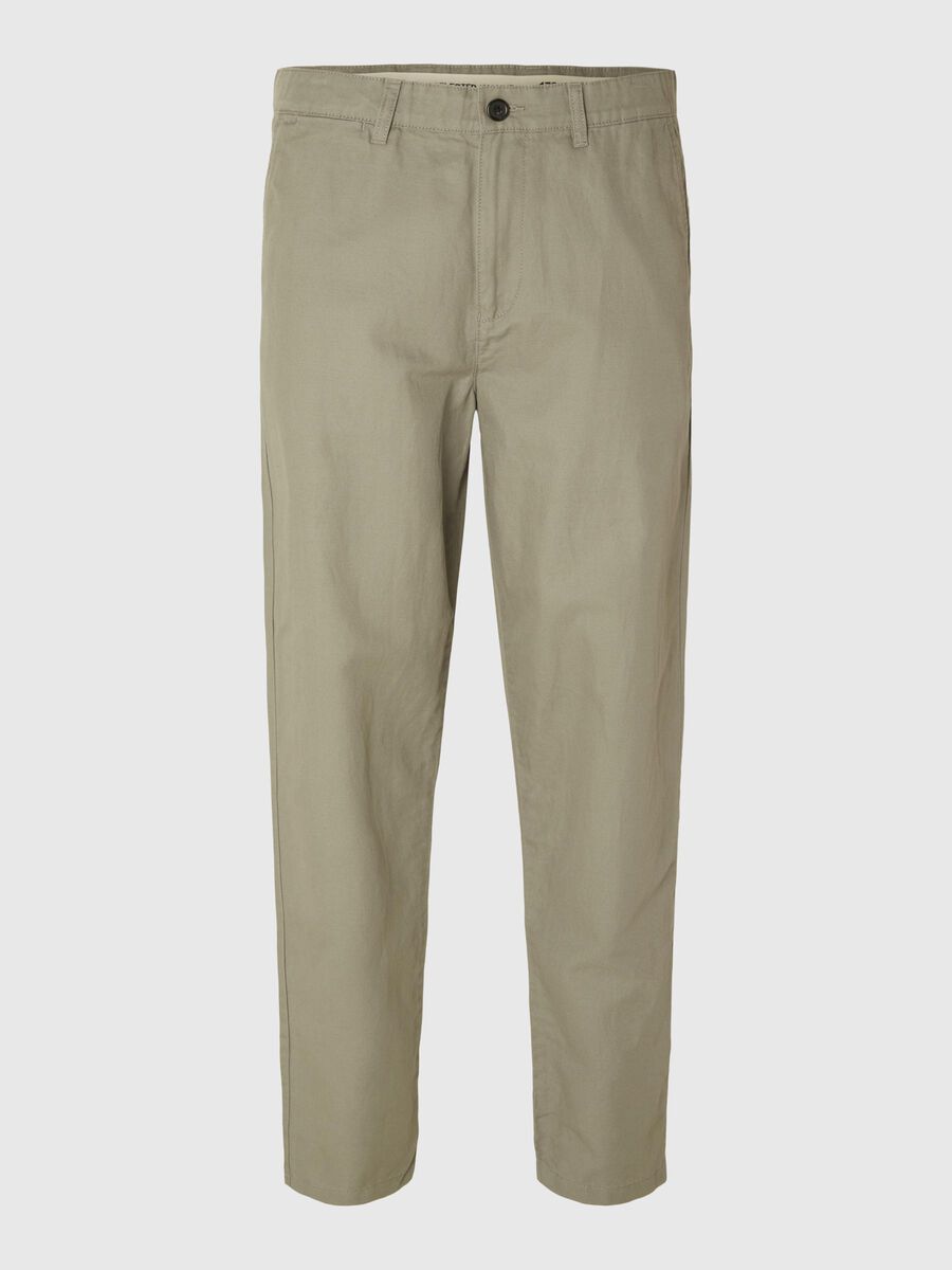 Selected 172 SLIM TAPERED LINEN BLEND TROUSERS, Vetiver, highres - 16092733_Vetiver_001.jpg