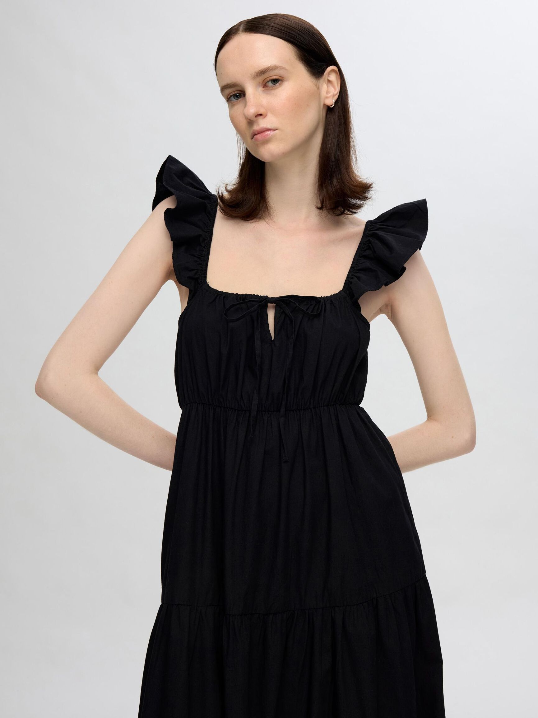 SLEEVELESS MAXI DRESS, Black, highres