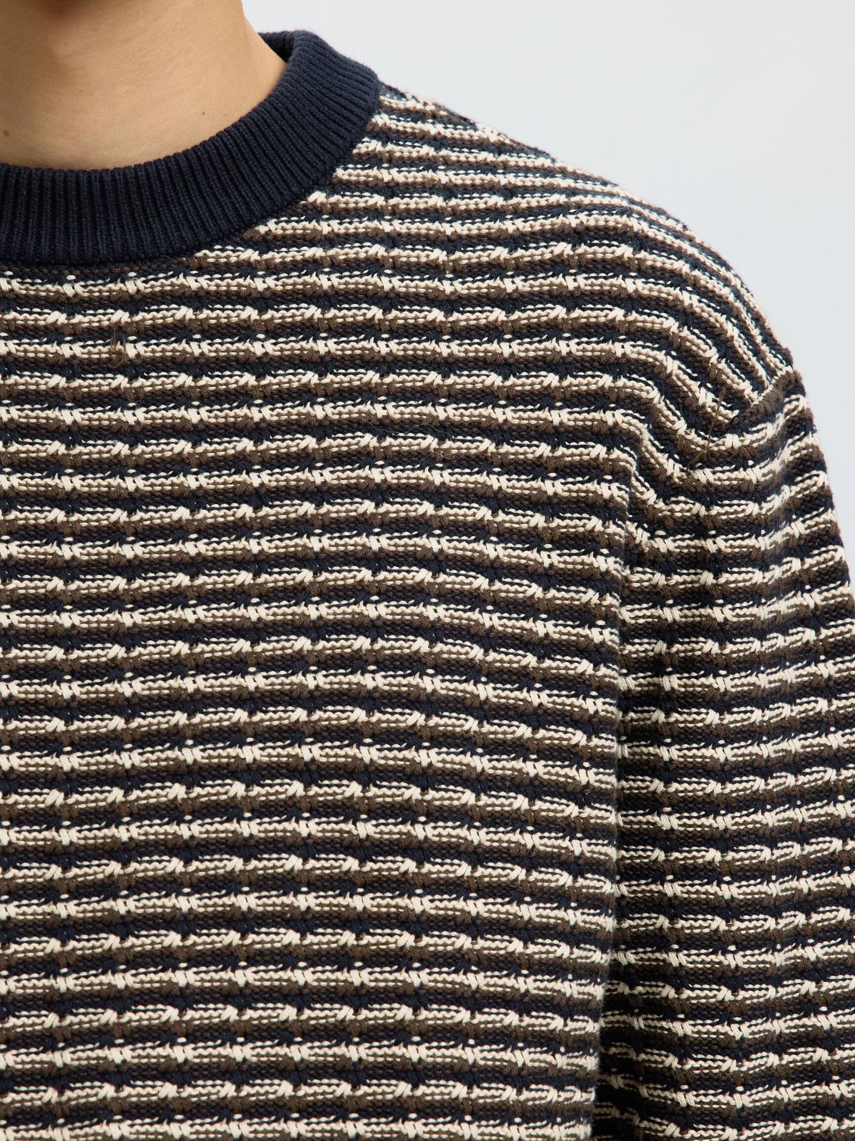 COTTON CREWNECK JUMPER, Sky Captain, highres