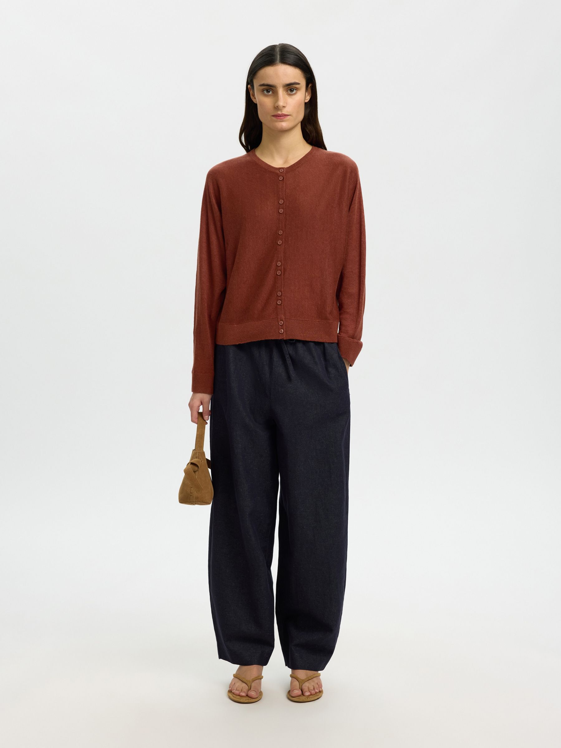 CARDIGAN A MAGLIA, Cherry Mahogany, highres