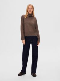 WOLLGEMISCH ROLLKRAGEN PULLOVER, Morel, highres