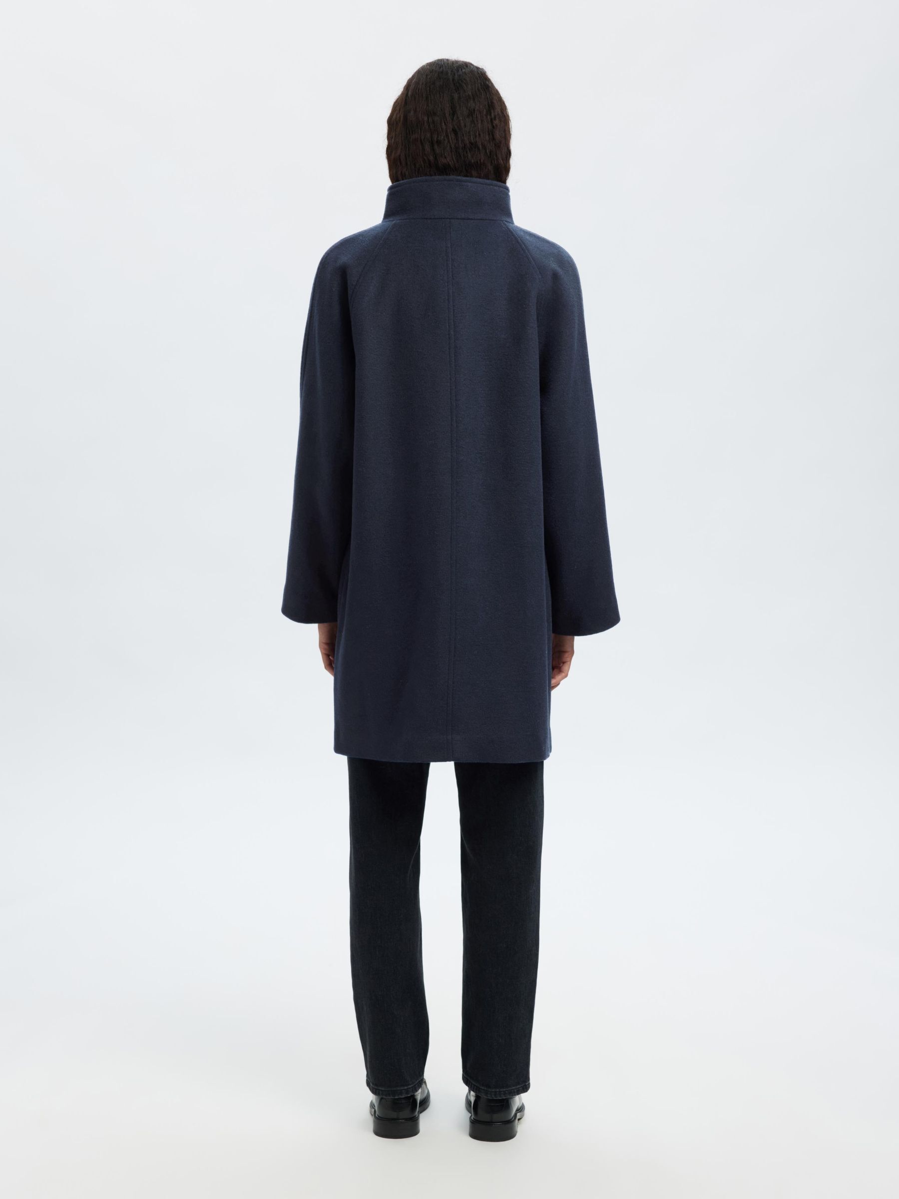 WOOL BLEND COAT, Dark Sapphire, highres