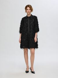 TEXTURED SHIRT DRESS, Black, highres
