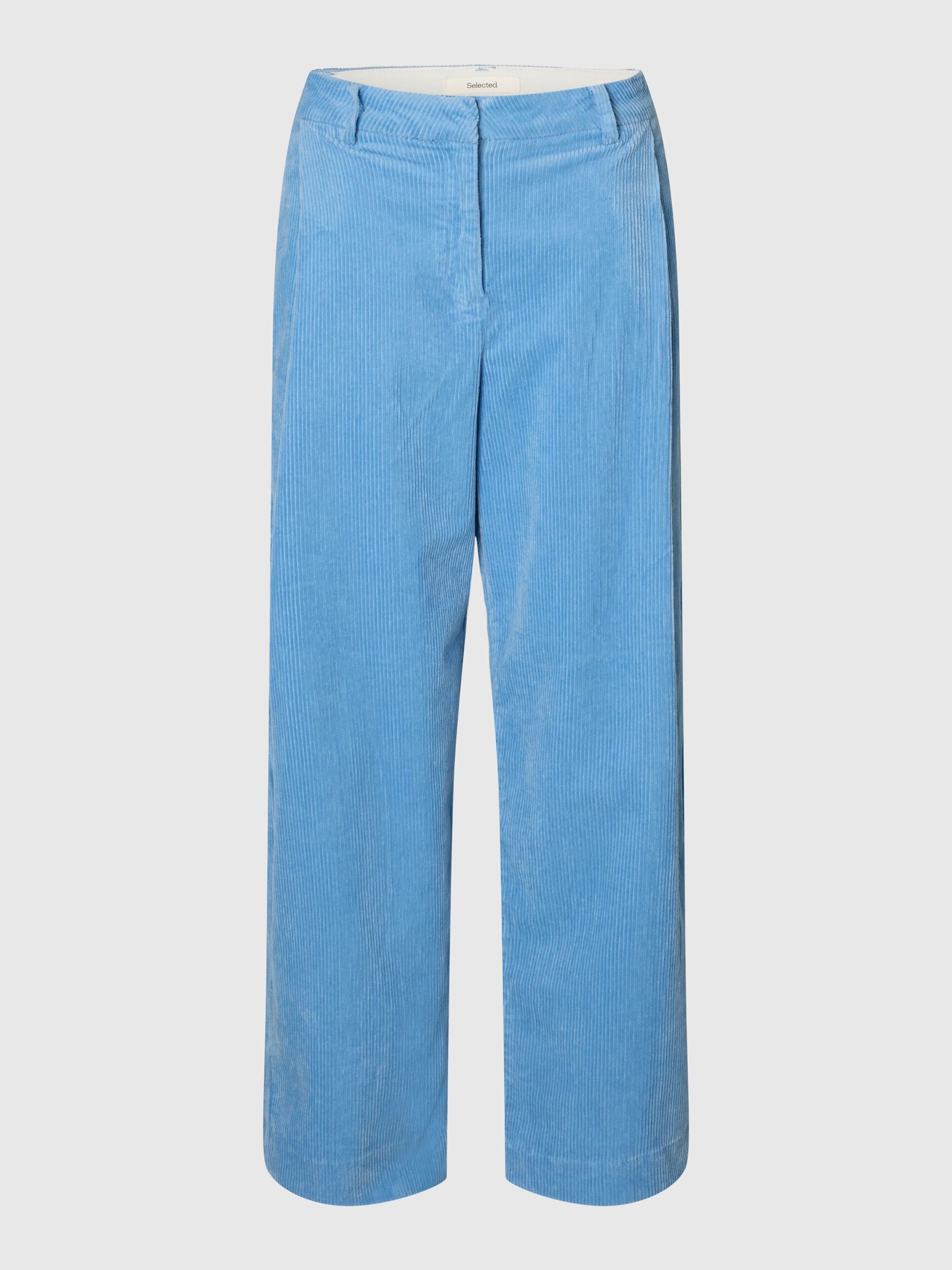 RELAXED FIT CORDUROY TROUSERS, Blissful Blue, highres