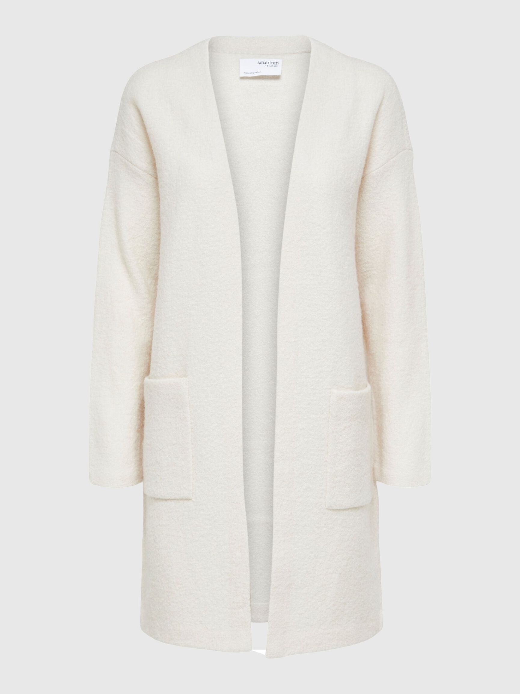 WOOL CARDIGAN, Birch, highres