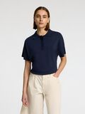 Selected SHORT SLEEVED KNITTED POLO SHIRT, Outer Space, highres - 16099120_OuterSpace_003.jpg