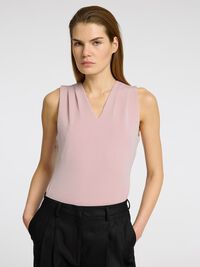 PRENDA SIN MANGAS TOP DE CUELLO EN PICO, Bleached Mauve, highres