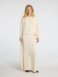 VISCOSE BLEND MAXI SKIRT, Birch, highres