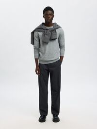 MANCHES LONGUES PULL EN MAILLE, Light Grey Melange, highres