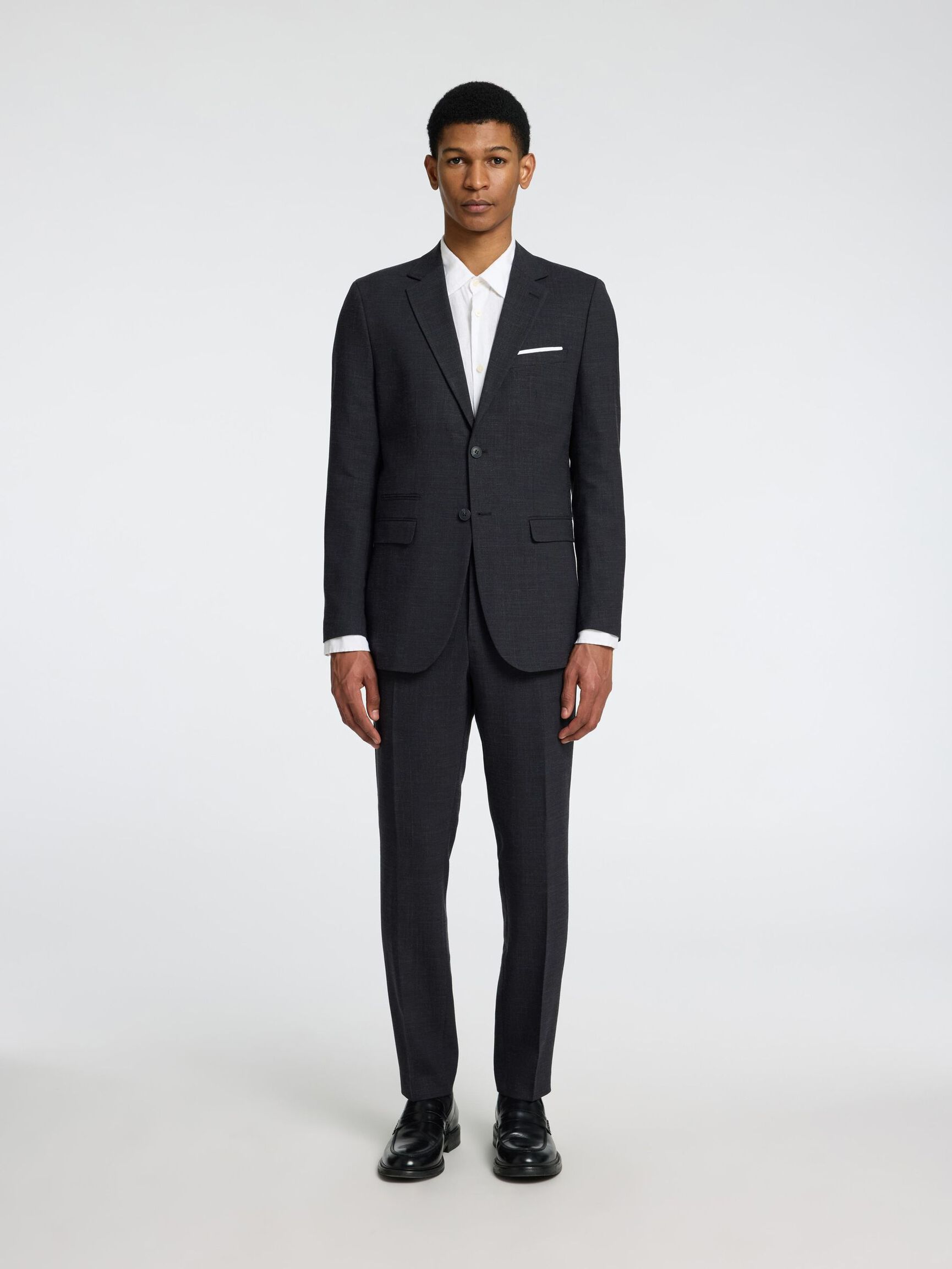 SLIM FIT SUIT TROUSERS, Black, highres