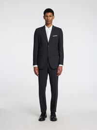 SLIM FIT SUIT TROUSERS, Black, highres