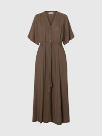 VISCOSE MÉLANGÉE ROBE LONGUE, Chocolate Chip, highres