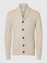 SCHALKRAGEN STRICKJACKE, Oatmeal, highres