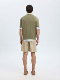 KURZARM POLOHEMD AUS STRICK, Vetiver, highres