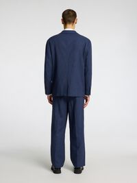 LEINENMIX EINREIHIGER BLAZER, Outer Space, highres
