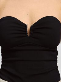 SANS MANCHES TOP CORSET, Black, highres