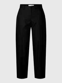 MID WAIST BARREL FIT TROUSERS, Black, highres