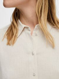 CROPPED OVERHEMD MET KORTE MOUWEN, Sandshell, highres