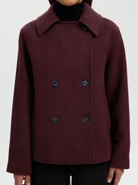 WOOL BLEND DOUBLE-BREASTED JACKET, Tawny Port, highres