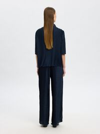 PLISSERAD BYXOR MED VIDA BEN, Dark Sapphire, highres