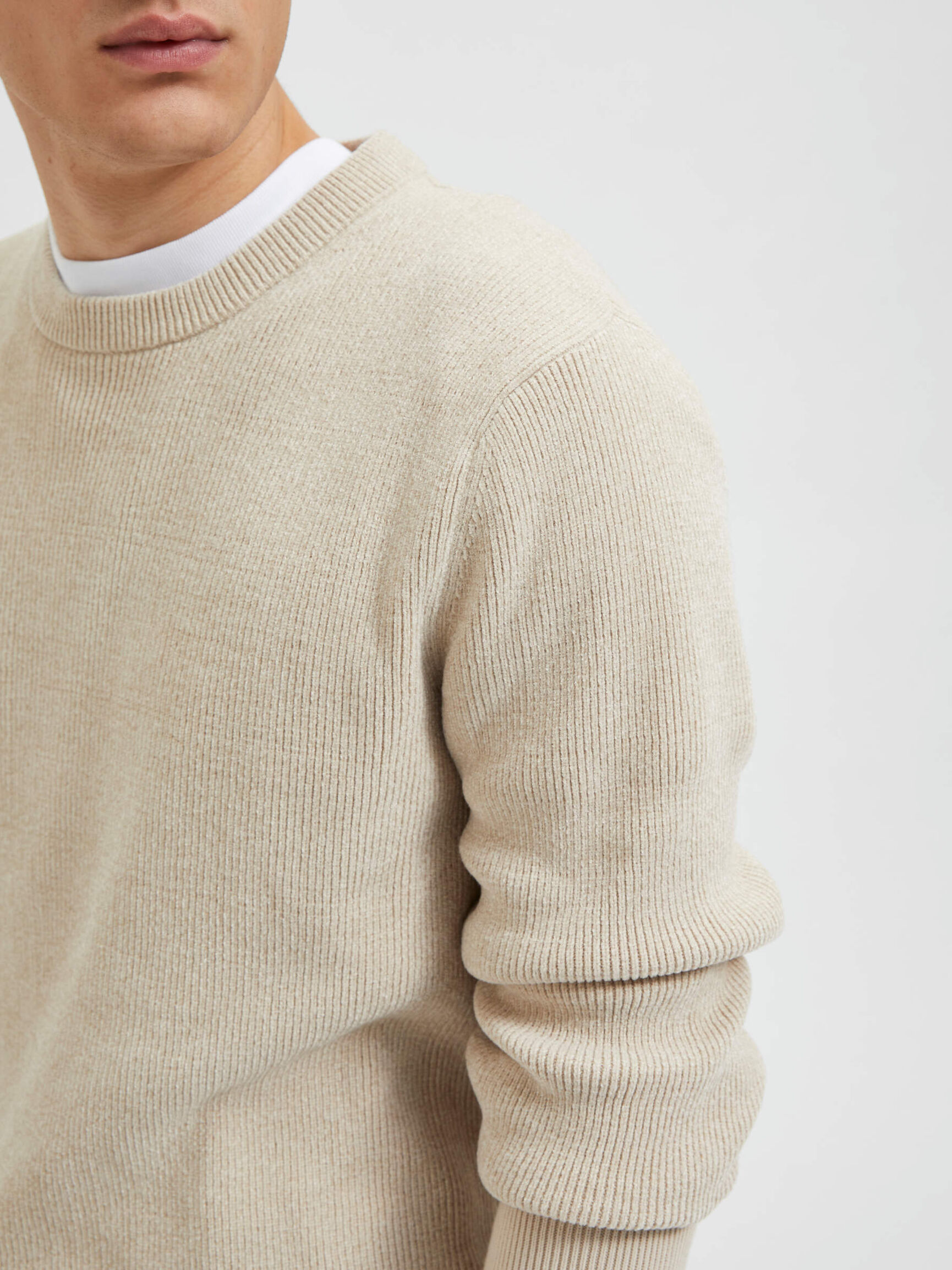 LONG SLEEVED JUMPER, Oatmeal, highres