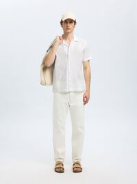 100% BAUMWOLL KURZARMHEMD, White, highres