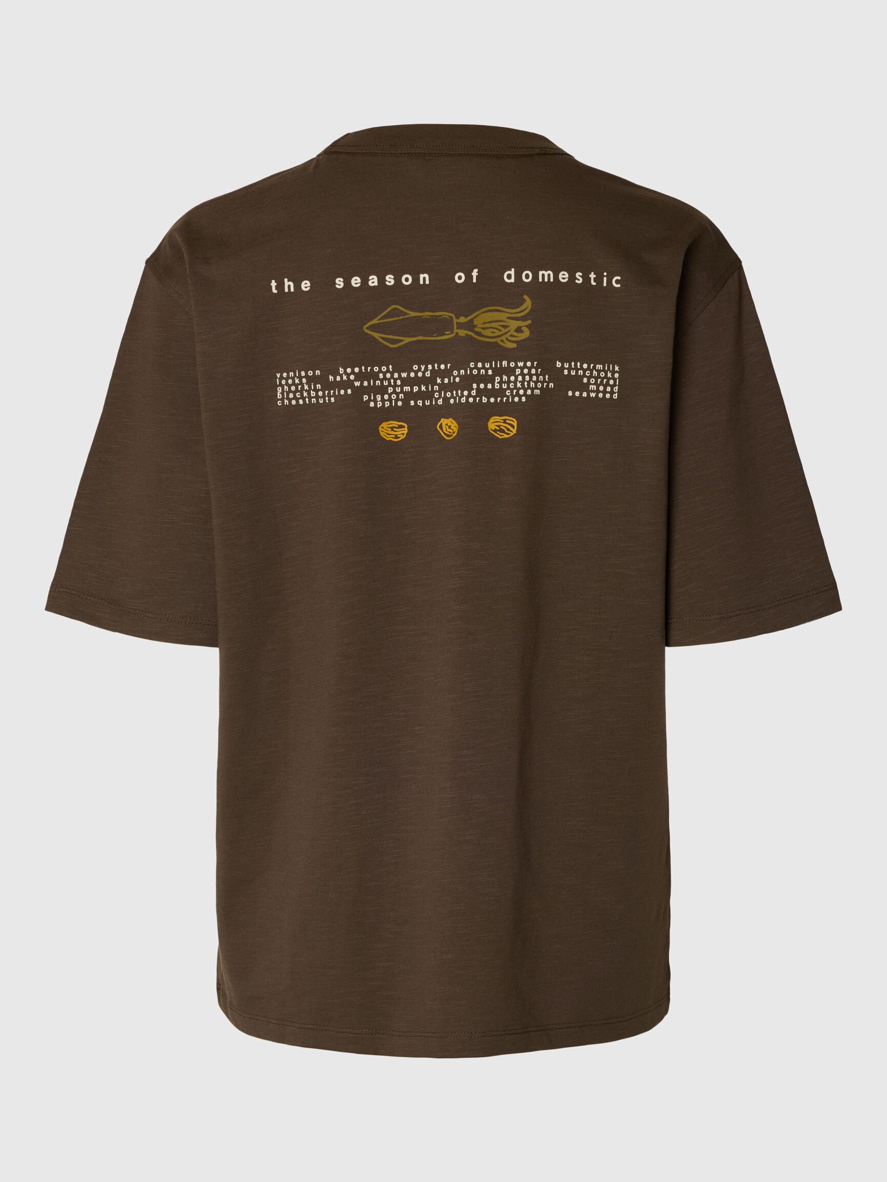 PRINT ØKOLOGISK BOMULD T-SHIRT, Turkish Coffee, highres