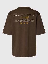 PRINT ØKOLOGISK BOMULD T-SHIRT, Turkish Coffee, highres