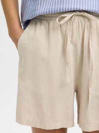 LINEN BLEND SHORTS, Sandshell, highres