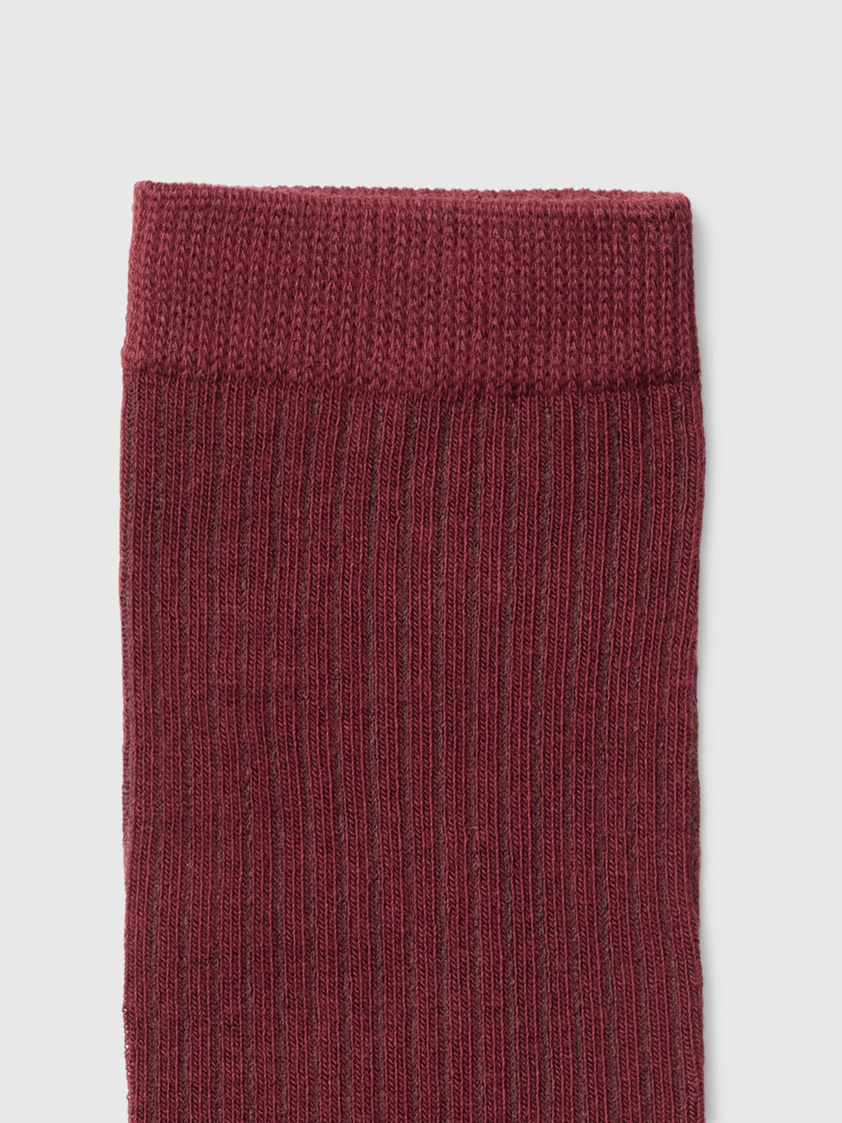 COTTON BLEND SOCKS, Tawny Port, highres