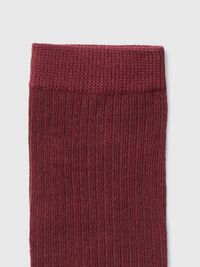 COTTON BLEND SOCKS, Tawny Port, highres