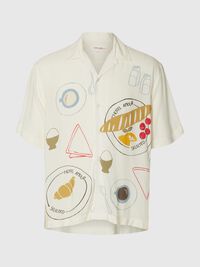 CORTE RELAJADO CAMISA DE MANGA CORTA, Egret, highres