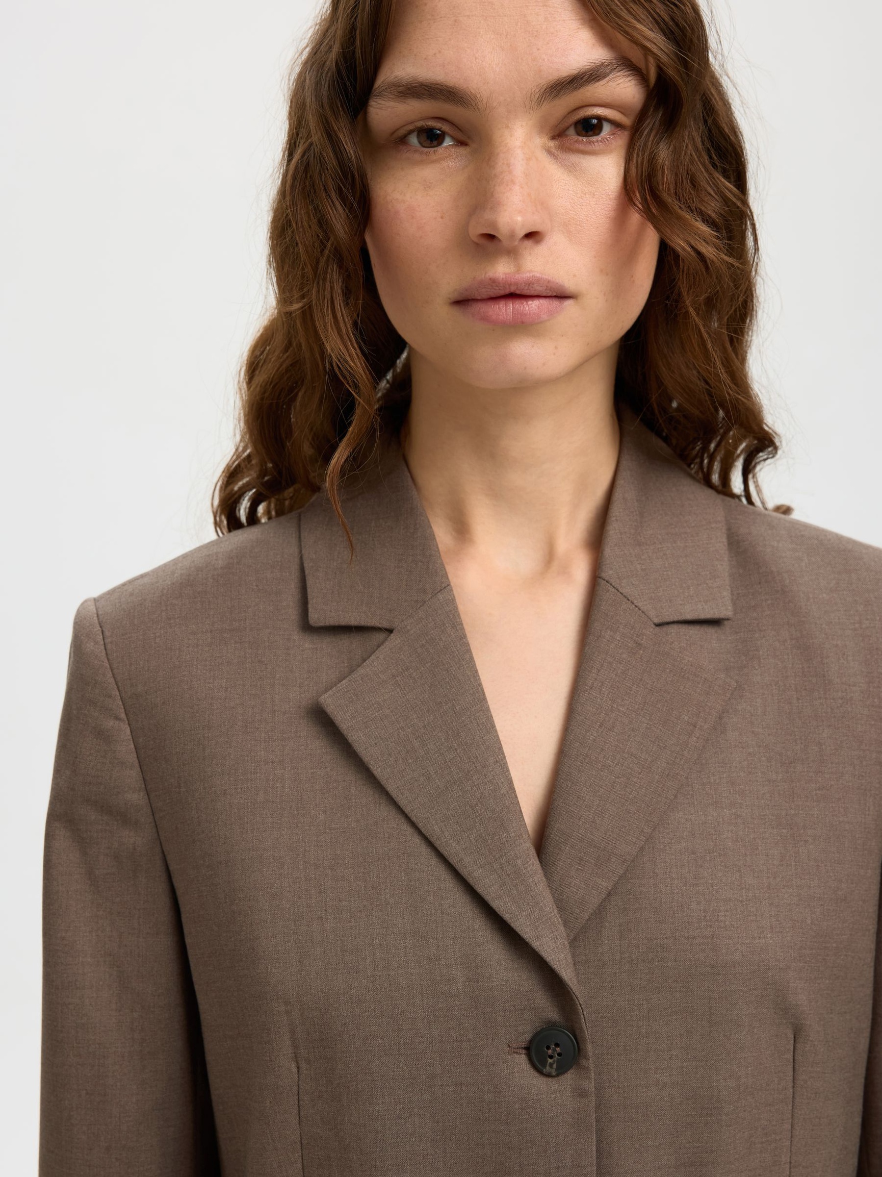 VISCOSE BLEND BLAZER, Chocolate Chip, highres