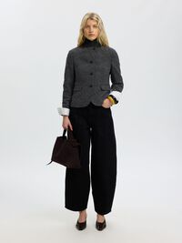 LAINE MÉLANGÉE - COURT BLAZER, Black, highres