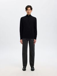 196 STRAIGHT FIT JEANS, Black Denim, highres