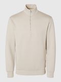 Selected VISCOSEMIX HALVE RITS SWEATSHIRT, Pure Cashmere, highres - 16094477_PureCashmere_001.jpg
