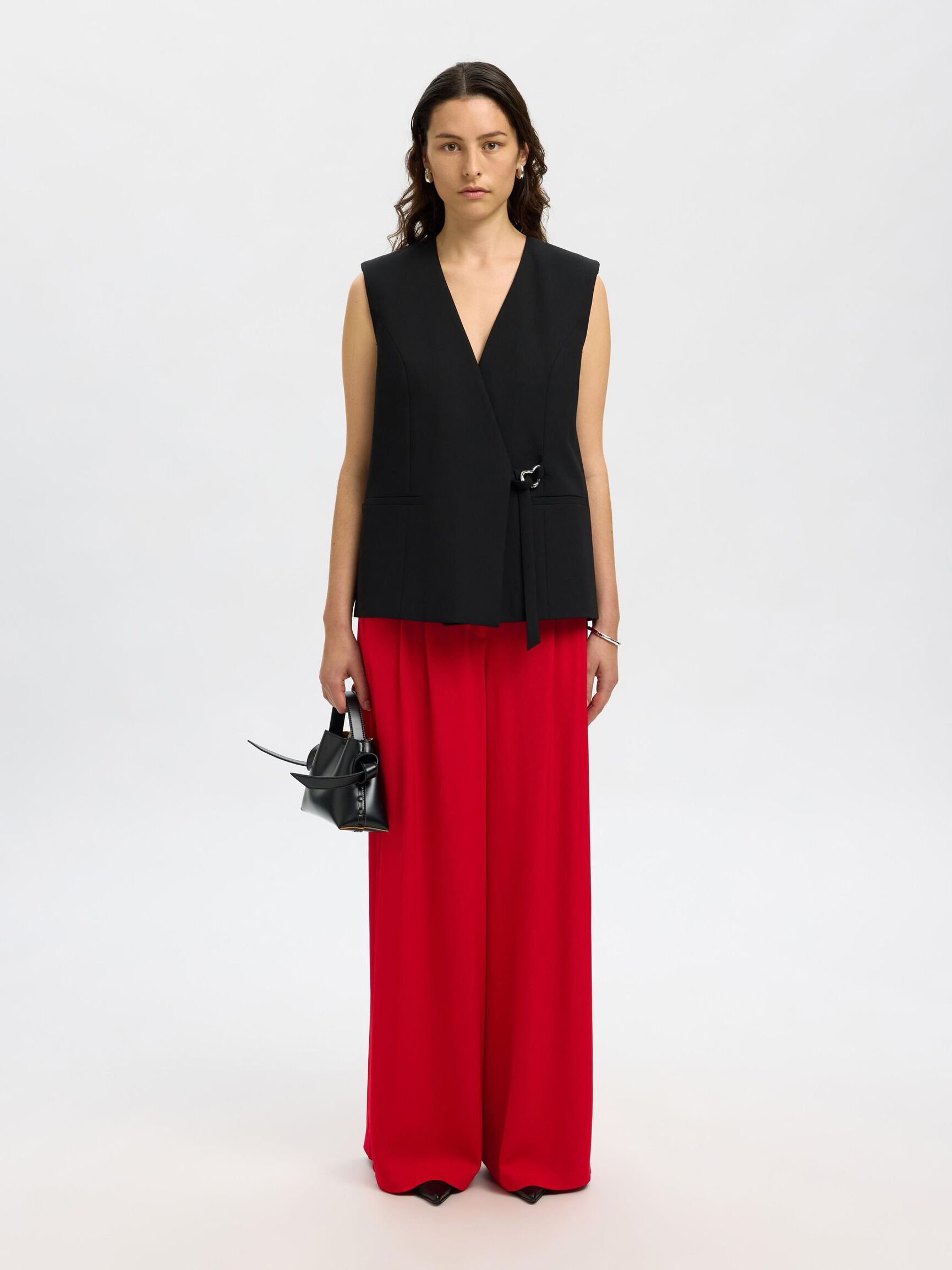 VISCOSE WIDE-LEG TROUSERS, Equestrian Red, highres