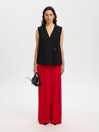 VISCOSE WIDE-LEG TROUSERS, Equestrian Red, highres