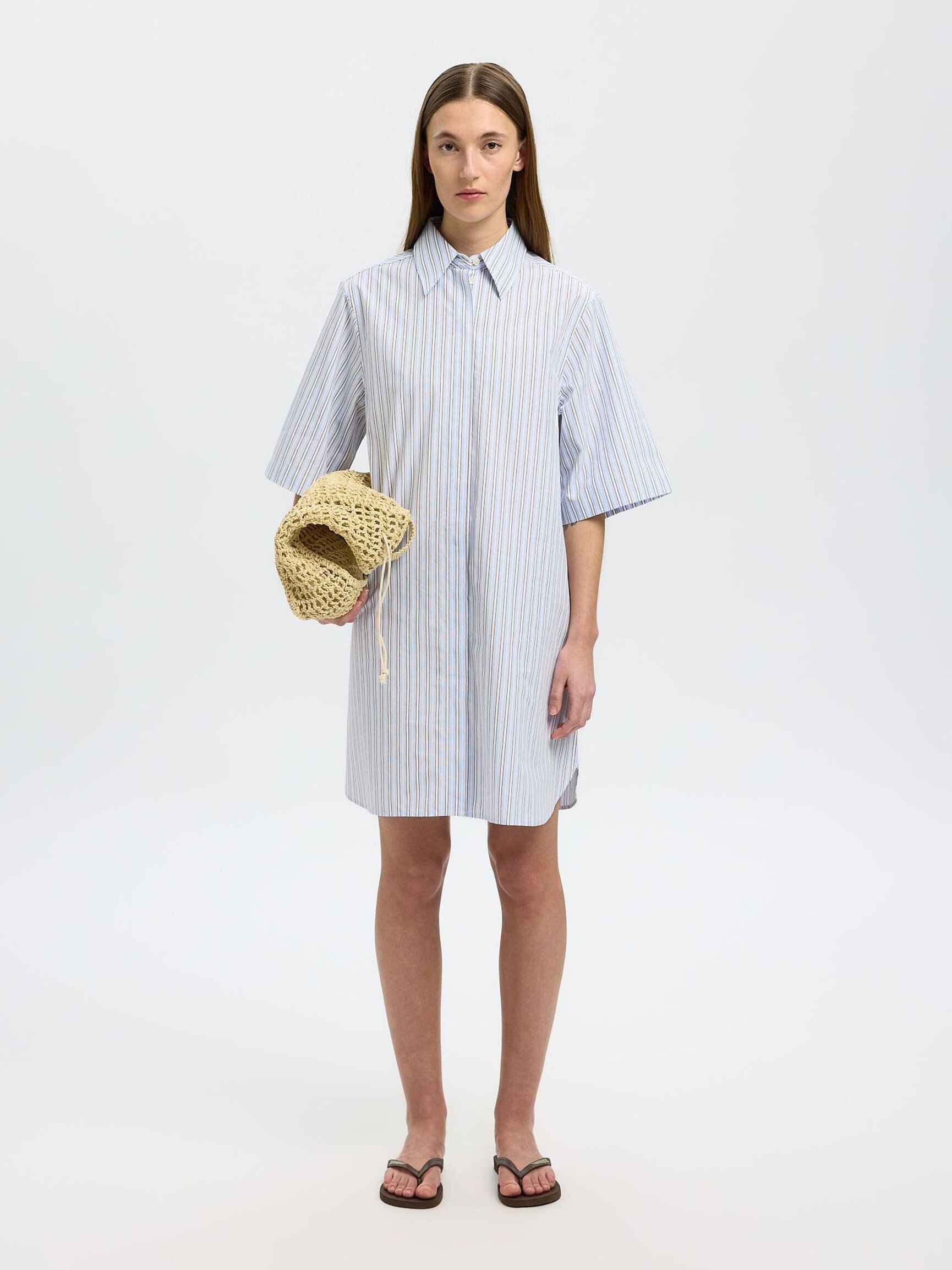 COTON ROBE-CHEMISE, Cashmere Blue, highres