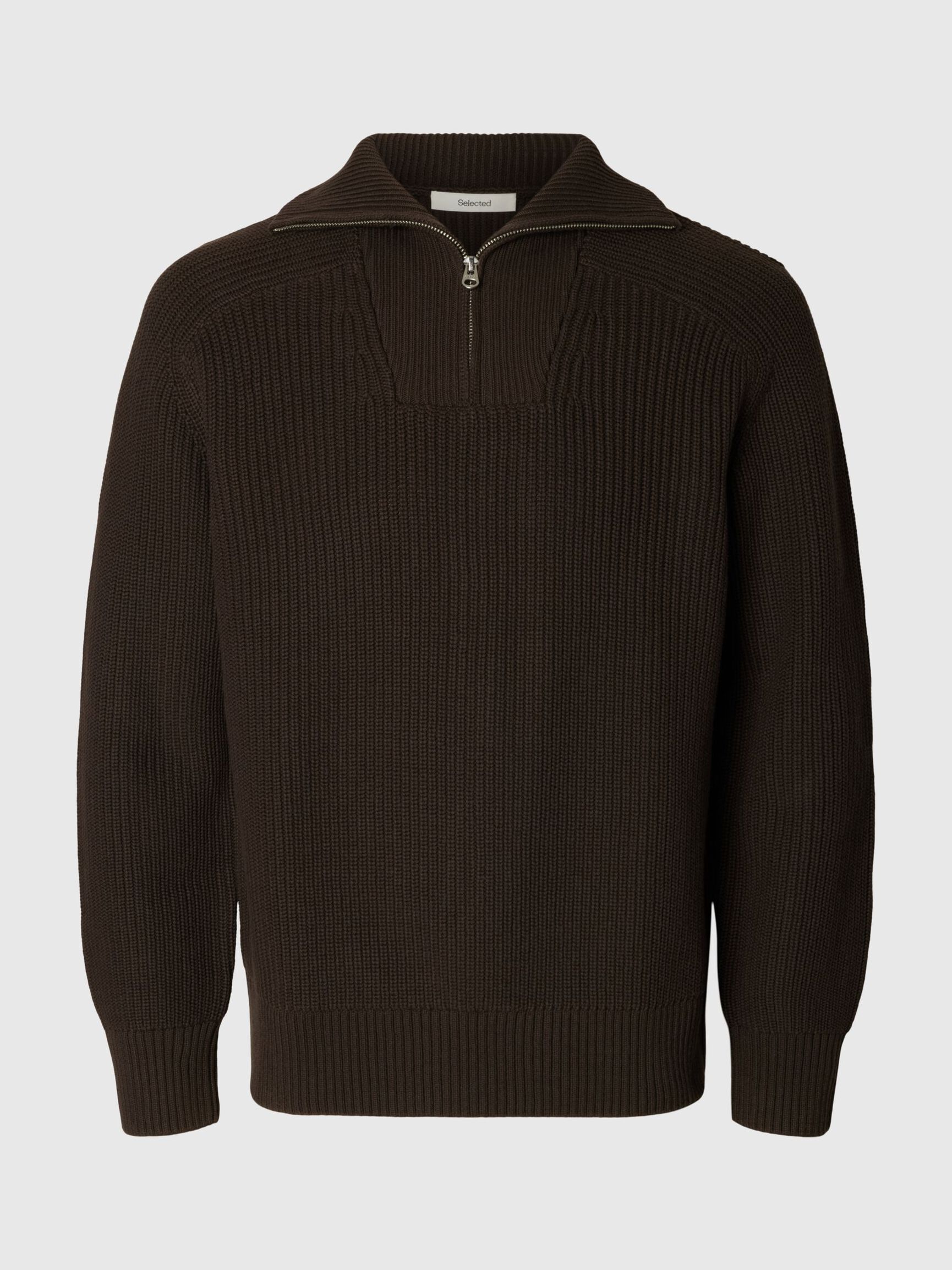 RIBBED ORGANIC COTTON HALF-ZIP JUMPER, Delicioso, highres
