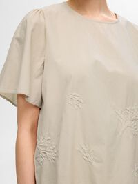 EMBROIDERED SHORT SLEEVED TOP, Sandshell, highres