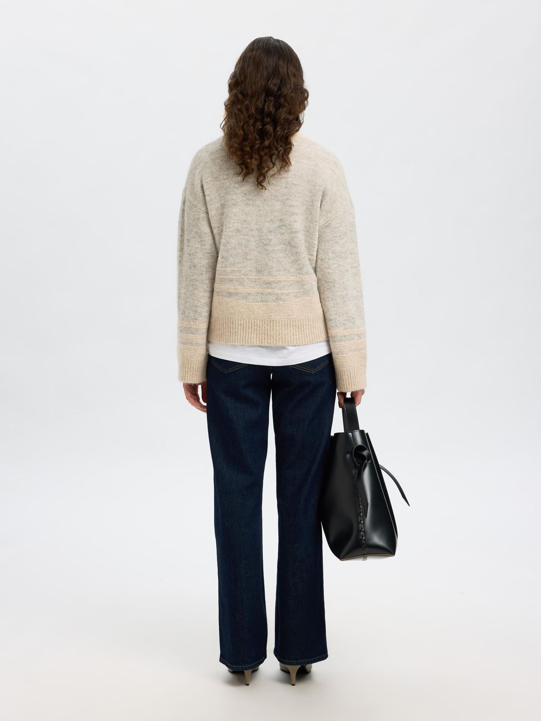 WOOL BLEND PULLOVER, Light Grey Melange, highres