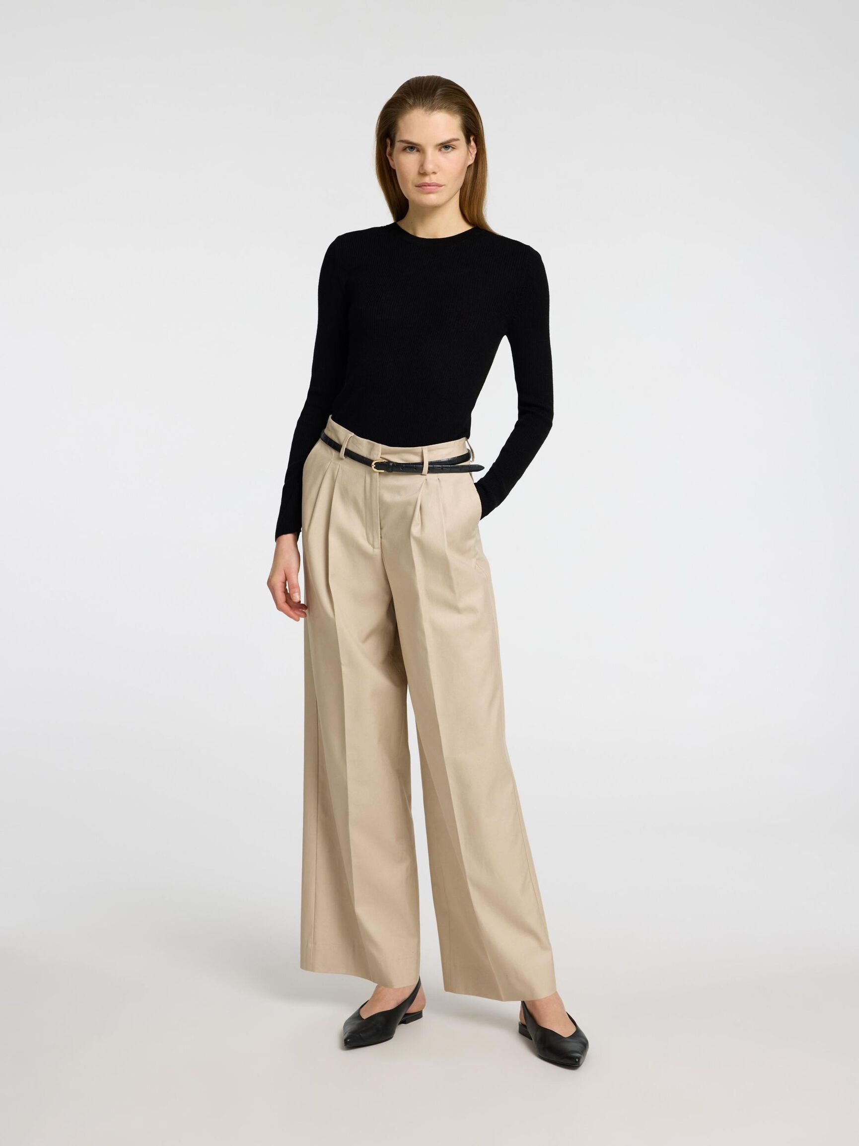 ULLBLANDING STRIKKET TOPP, Black, highres