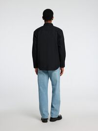 RELAXED FIT TWILL SHIRT, Black, highres