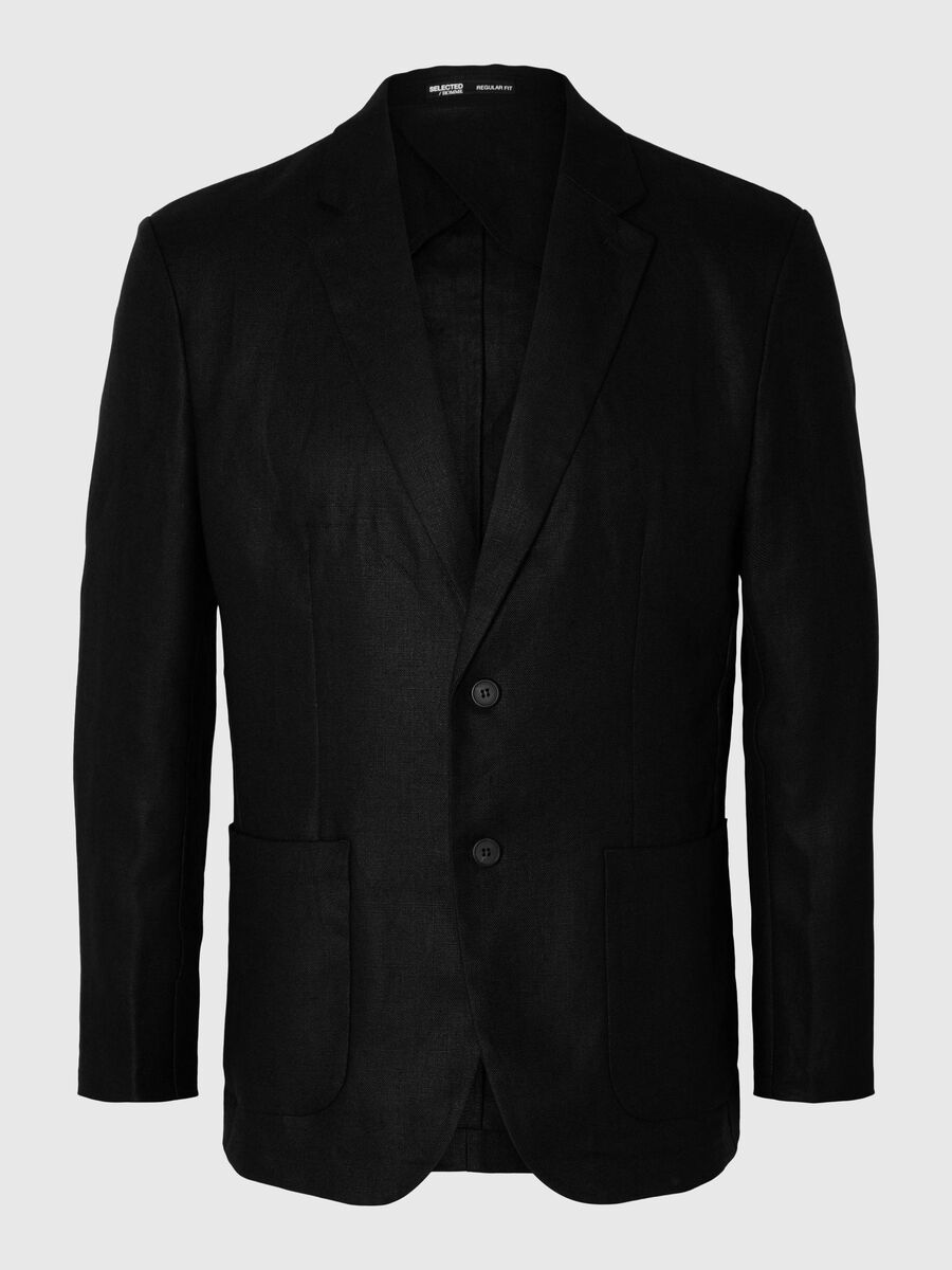 Selected 100% HEMP BLAZER, Black, highres - 16092959_Black_001.jpg
