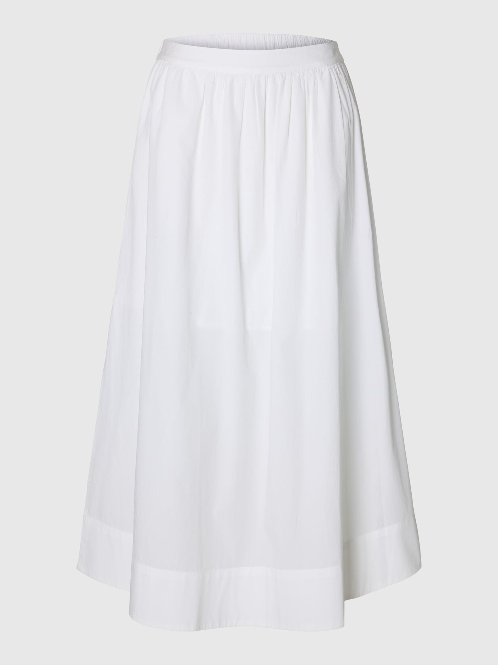 COTTON MAXI SKIRT, Bright White, highres