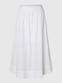 COTTON MAXI SKIRT, Bright White, highres