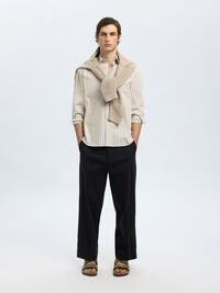 RELAXED FIT LONG SLEEVED SHIRT, Oatmeal, highres