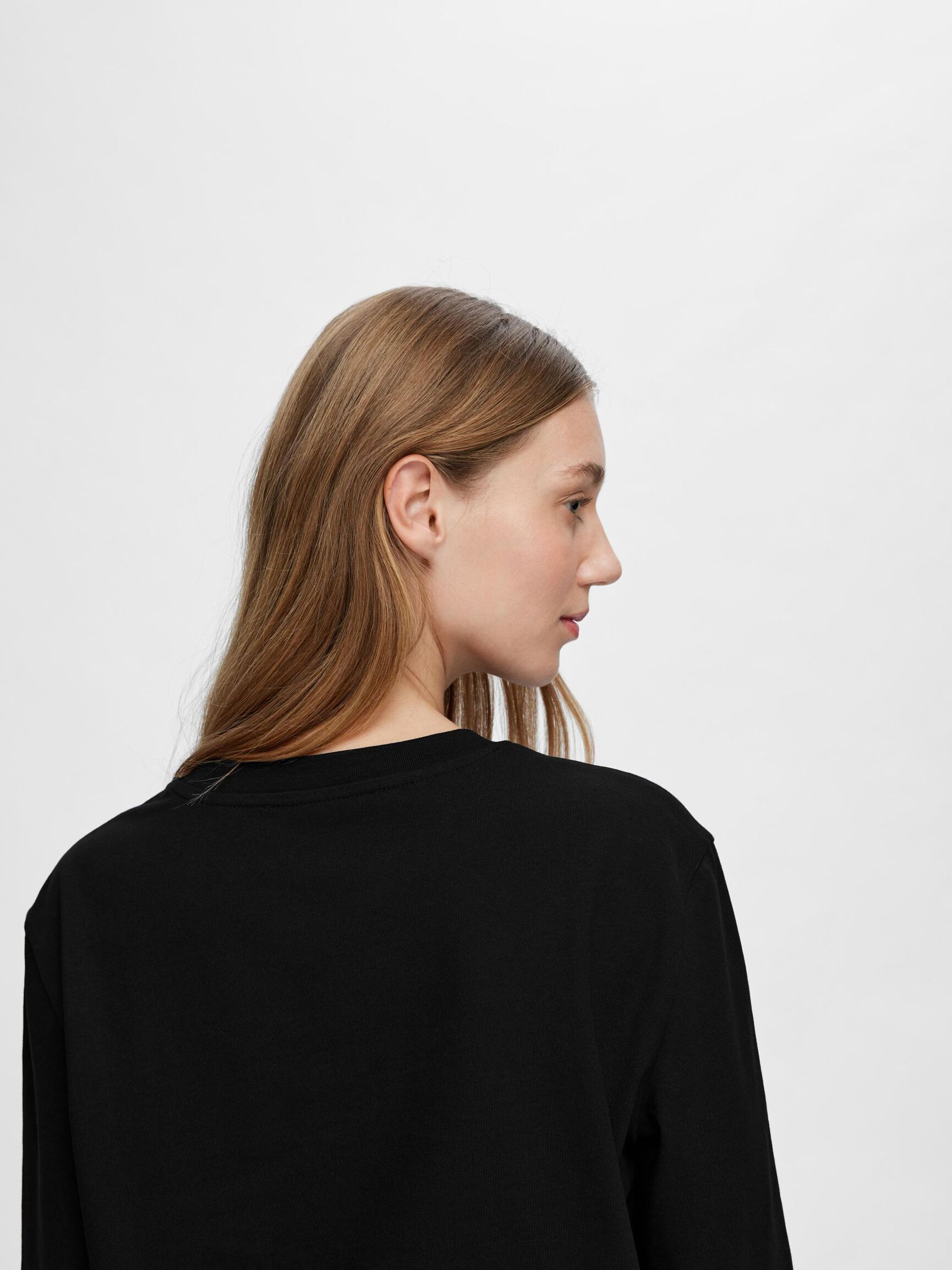 LANGÄRMELIGES BOXY T-SHIRT, Black, highres